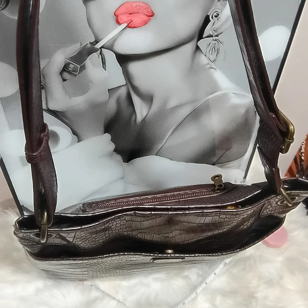Simply Vera Vera Wang Chocolate Crocodile Shoulder Bag